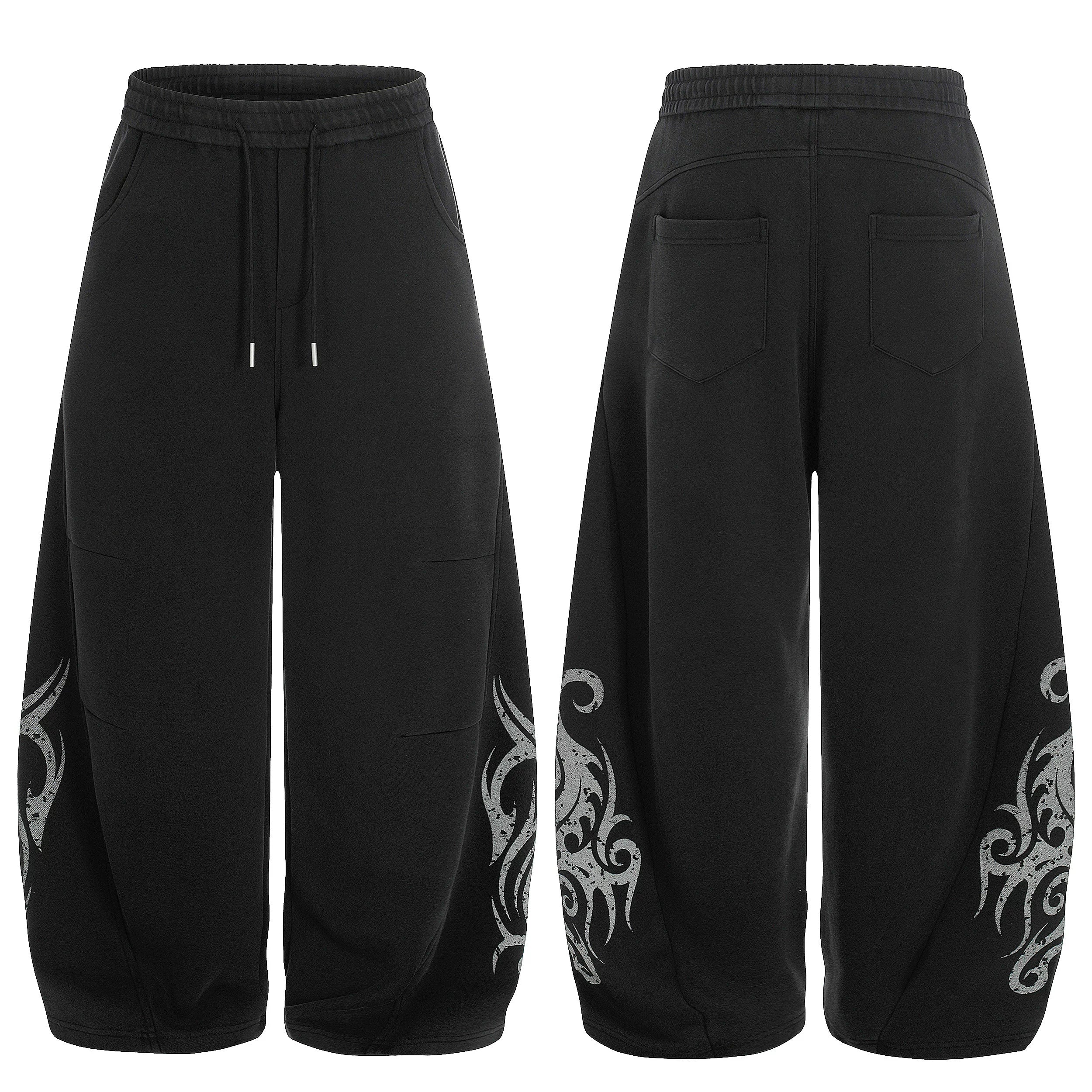 NOMANIAI Totem Print Scimitar Casual Sweatpants