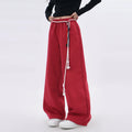 SAMUSAN High Waist Loose Strap Sweatpants
