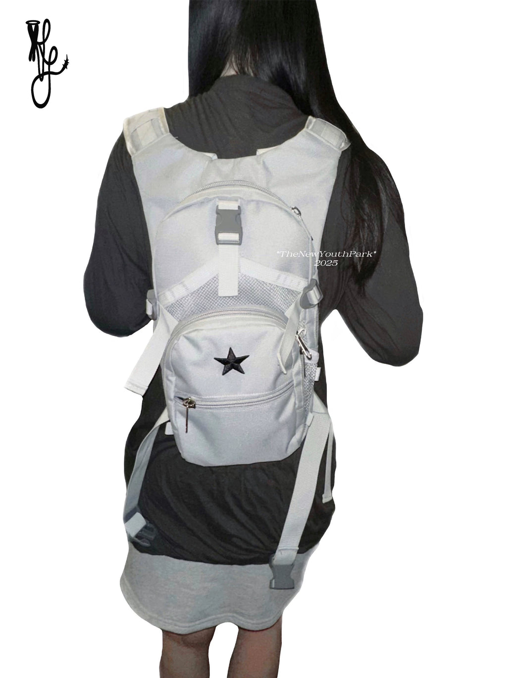 TheNewYouthPark Large Capacity Lightweight Embroidered Back Backpack