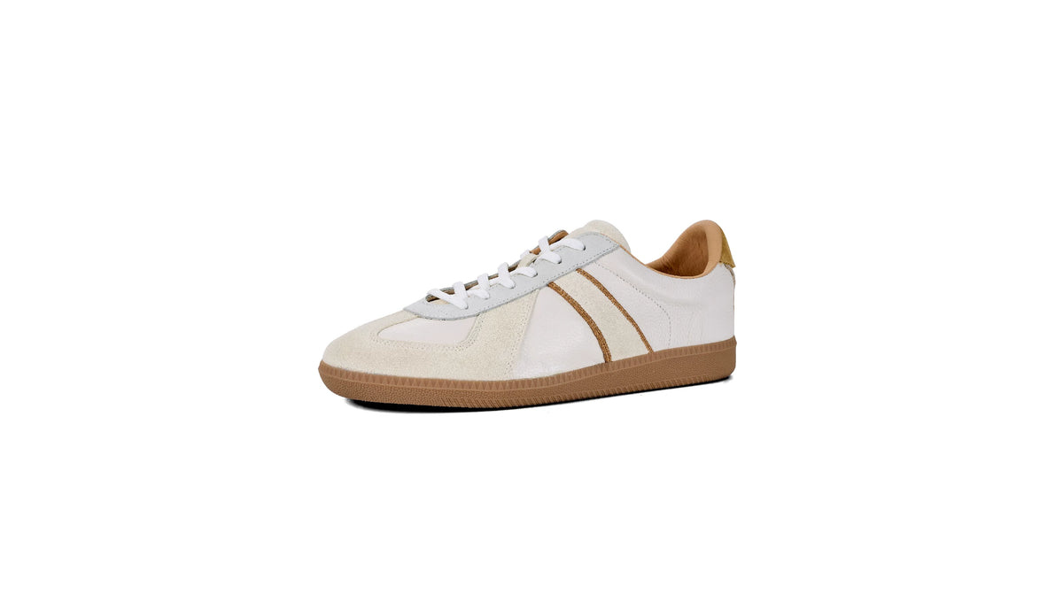 TERRAKOO Leather Low-Top Lace-Up German Trainer Sneaker