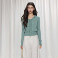 TYANG Hollow Twisted Waist Lace Streamer Knitted Sweater