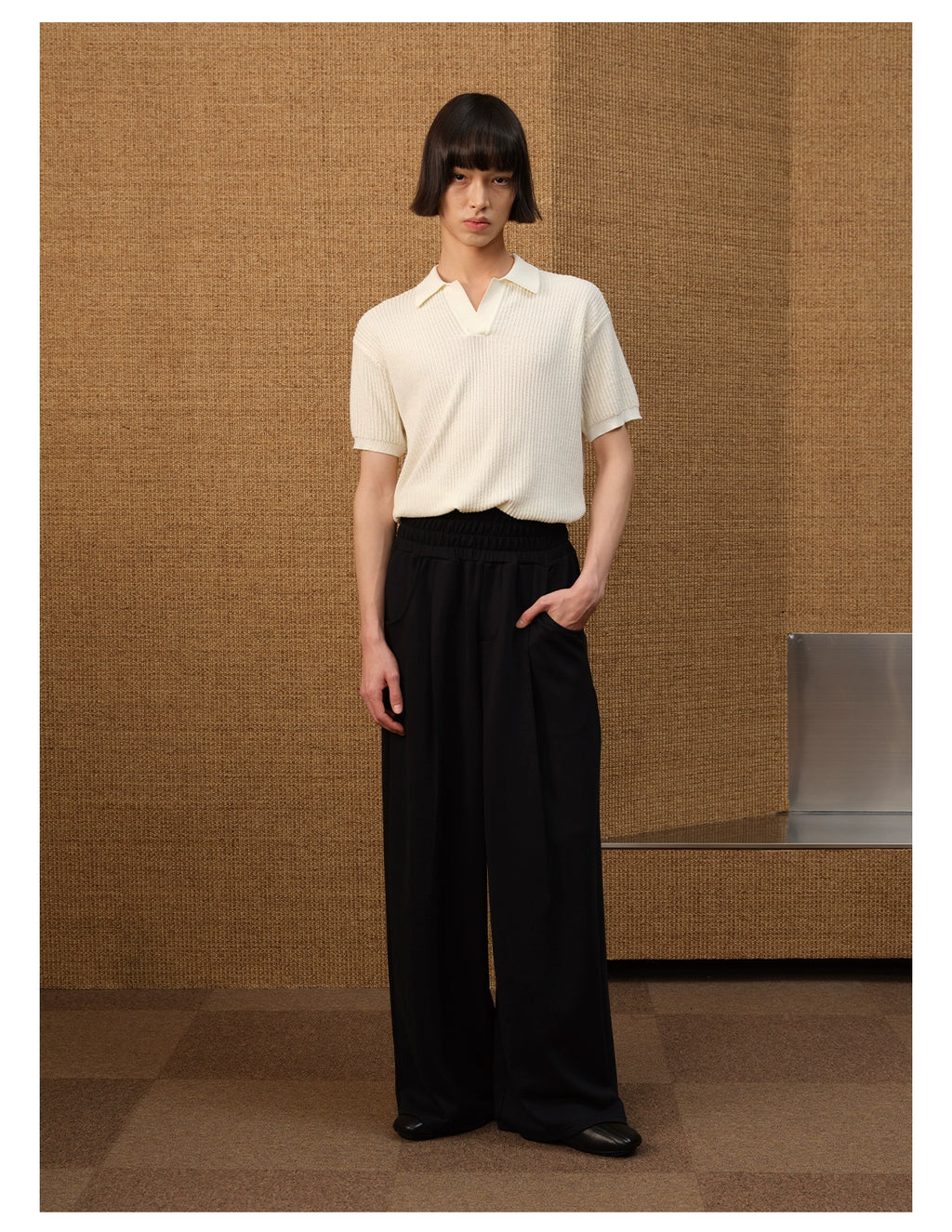 JCAESAR POLO Collar Ice Silk Knitted Tee