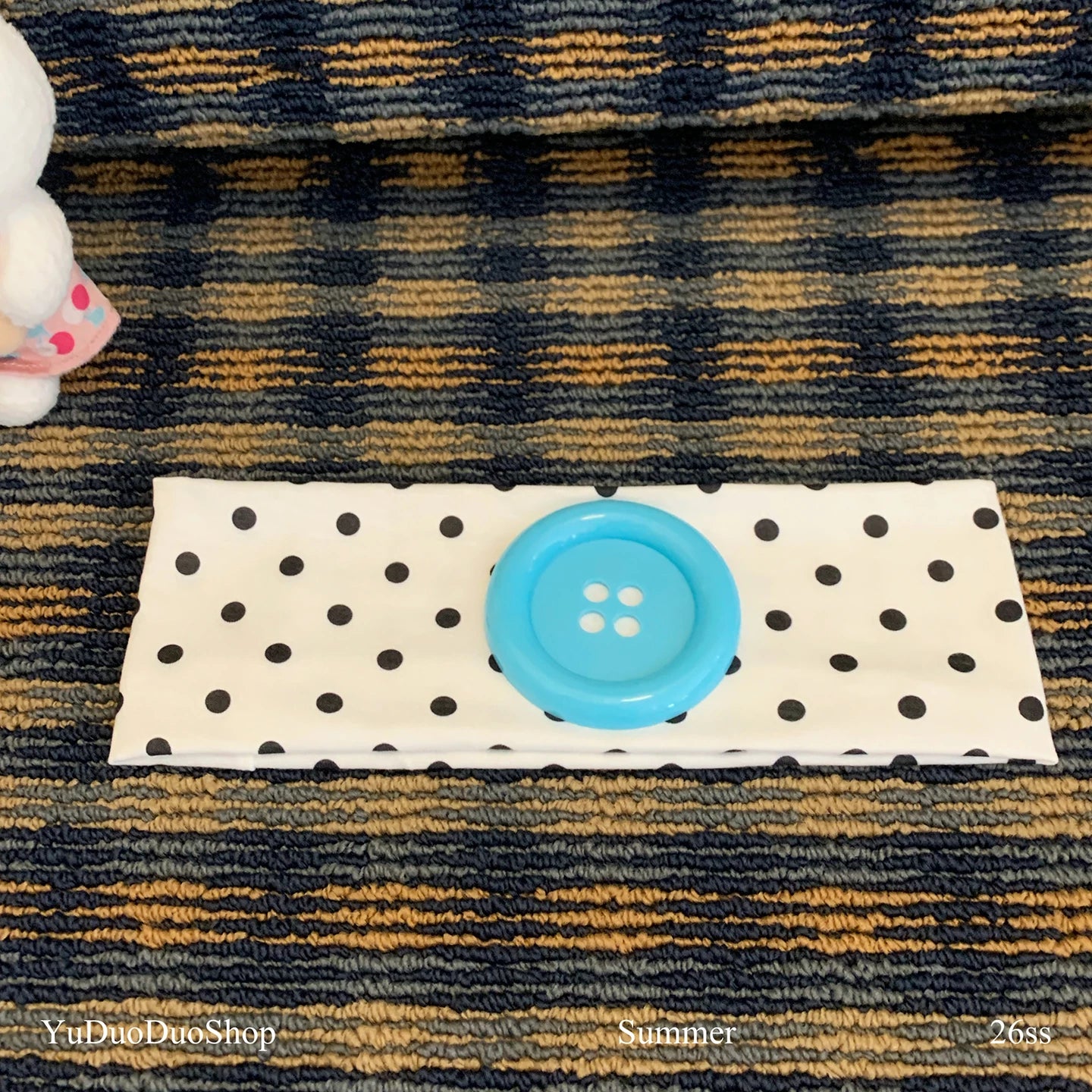 YuDuoDuo Wide Polka Dot Stretchy Headband