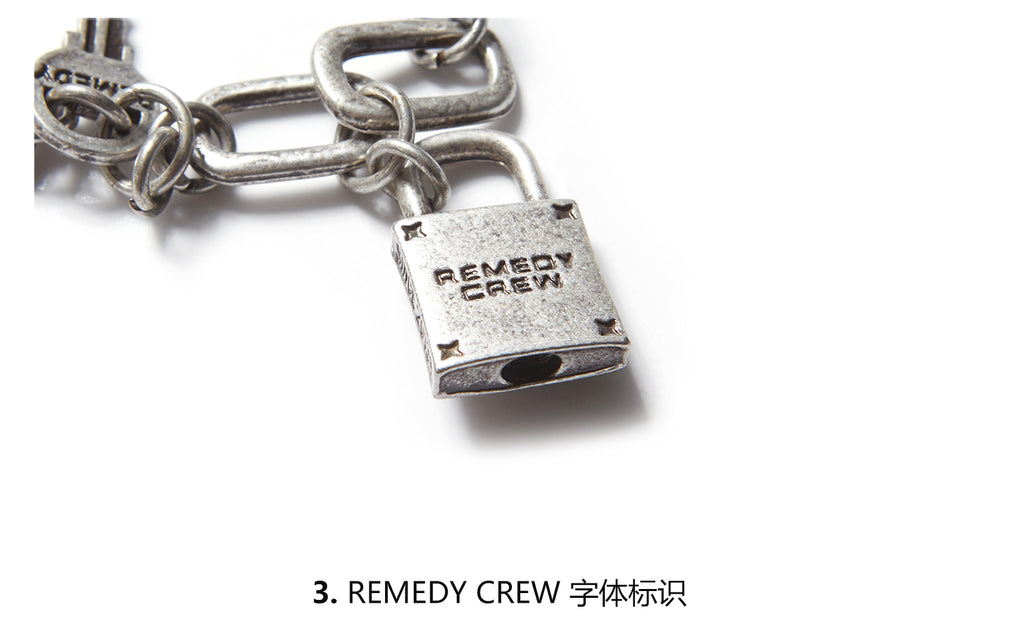 Remedy Vintage Distressed Star Key Lock Bracelet