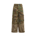 POH Fake Two-layer Frayed Stitching Camouflage Straight Wide-leg Pants