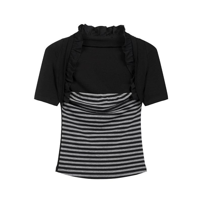 COSTUSTOOT Striped Slim Bustier Tee