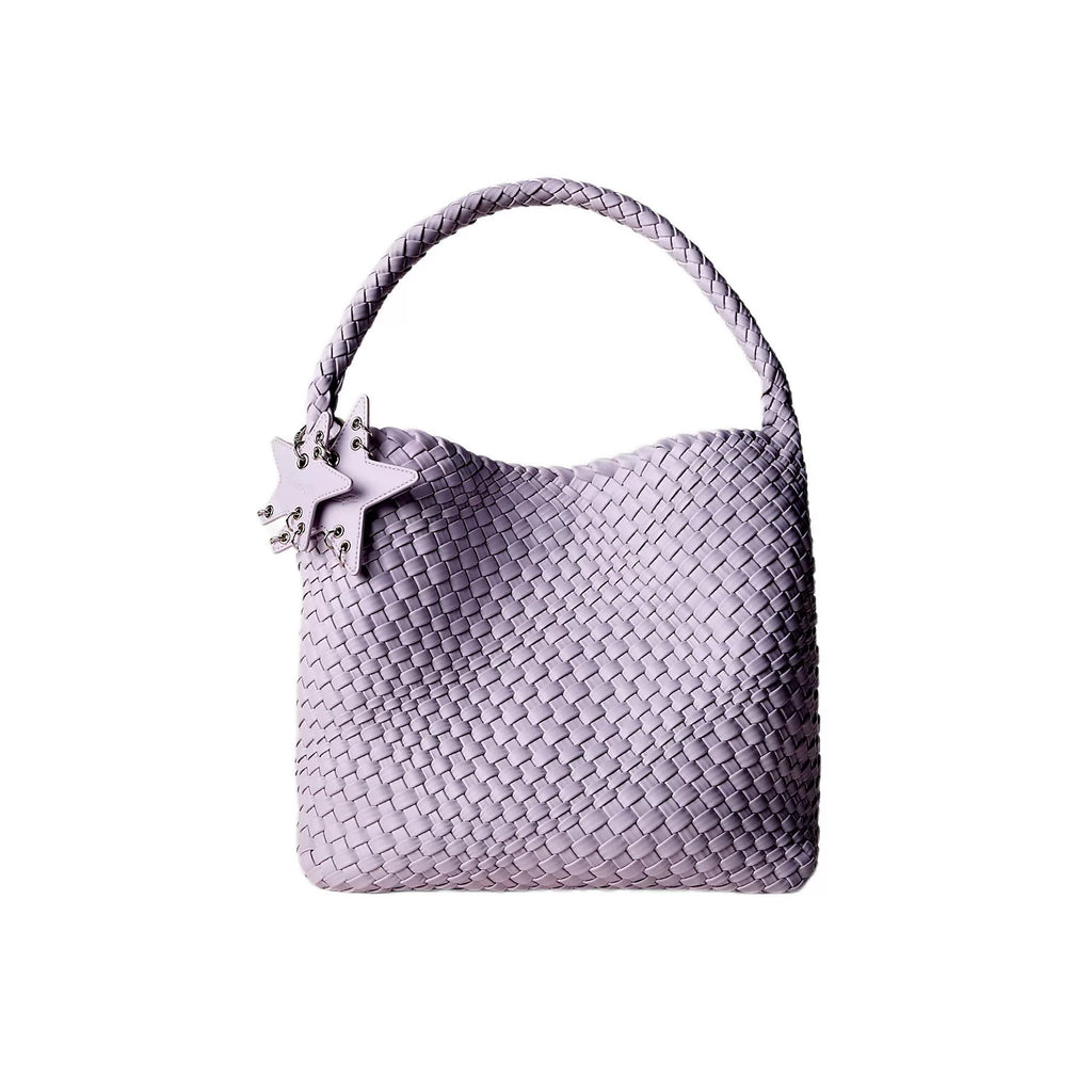 ECODAY Silver Woven Faux Leather Shoulder Bag