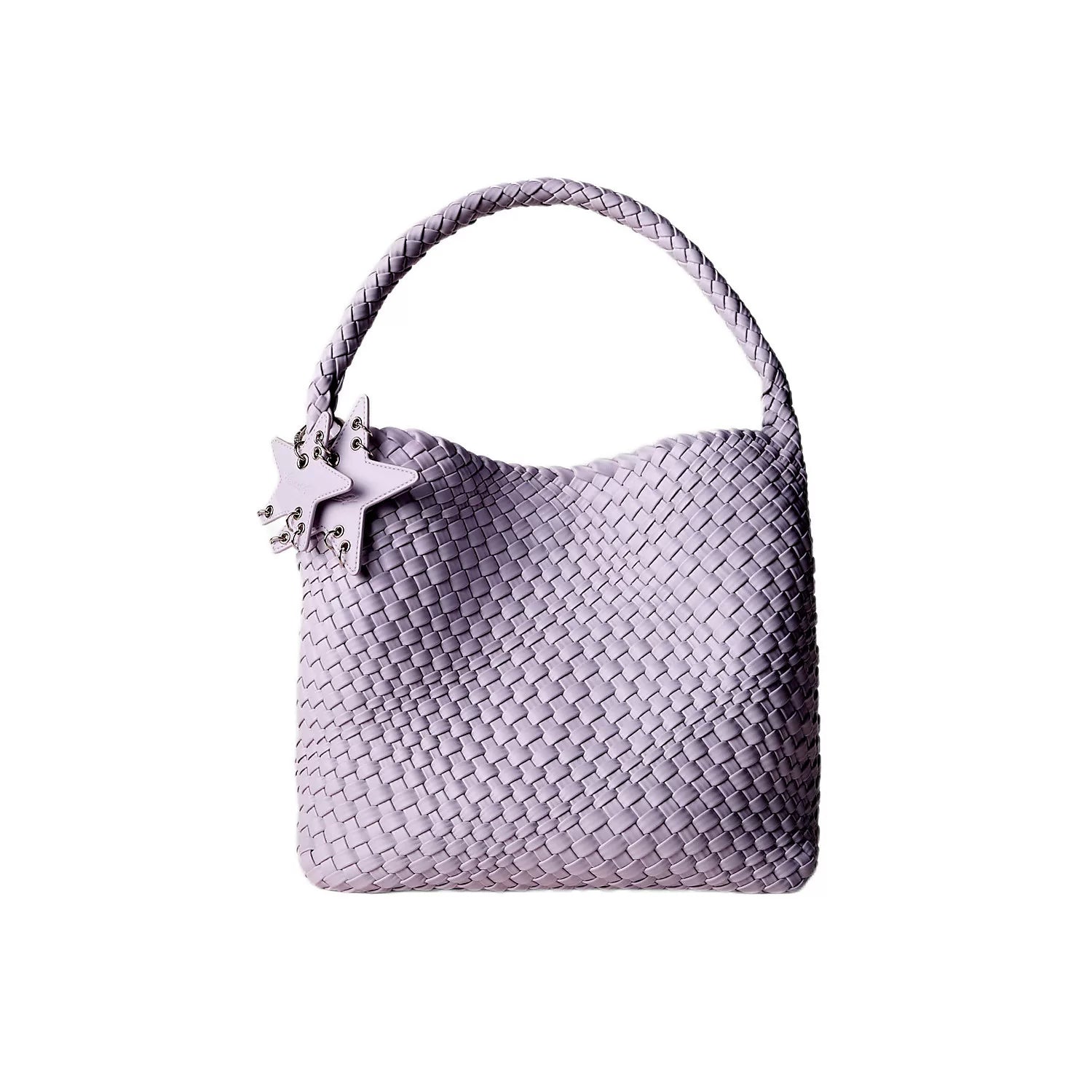 ECODAY Silver Woven Faux Leather Shoulder Bag