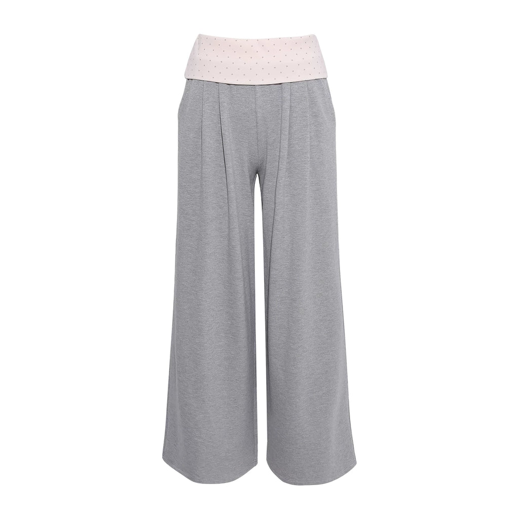 Wildberry Grey Korean-Style Loungewear Three-Piece Set