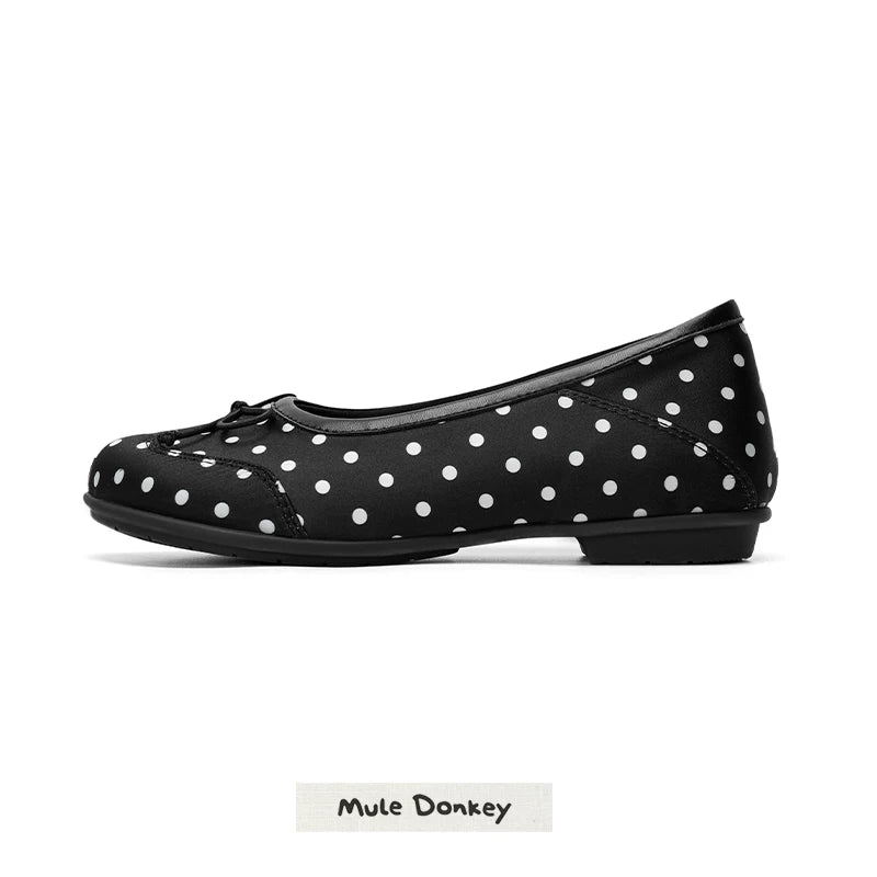 Donkey Shallow Mouth Polka Dot Inner Height Increasing Single Shoes