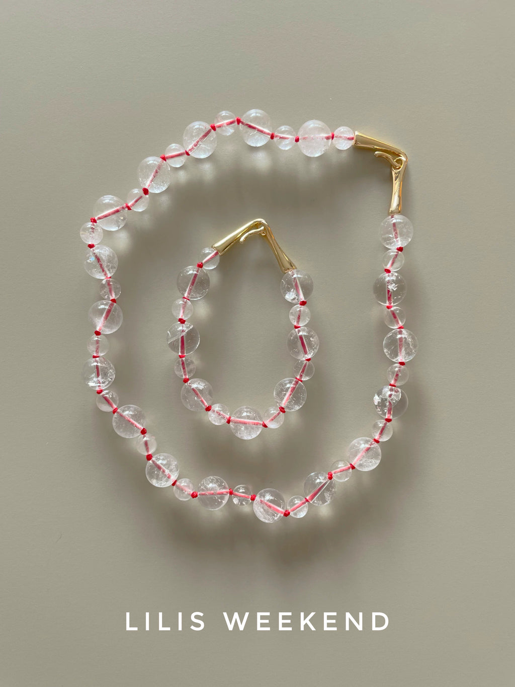 Lilis Weekend Red Rope Braided Handmade Beaded Bracelet
