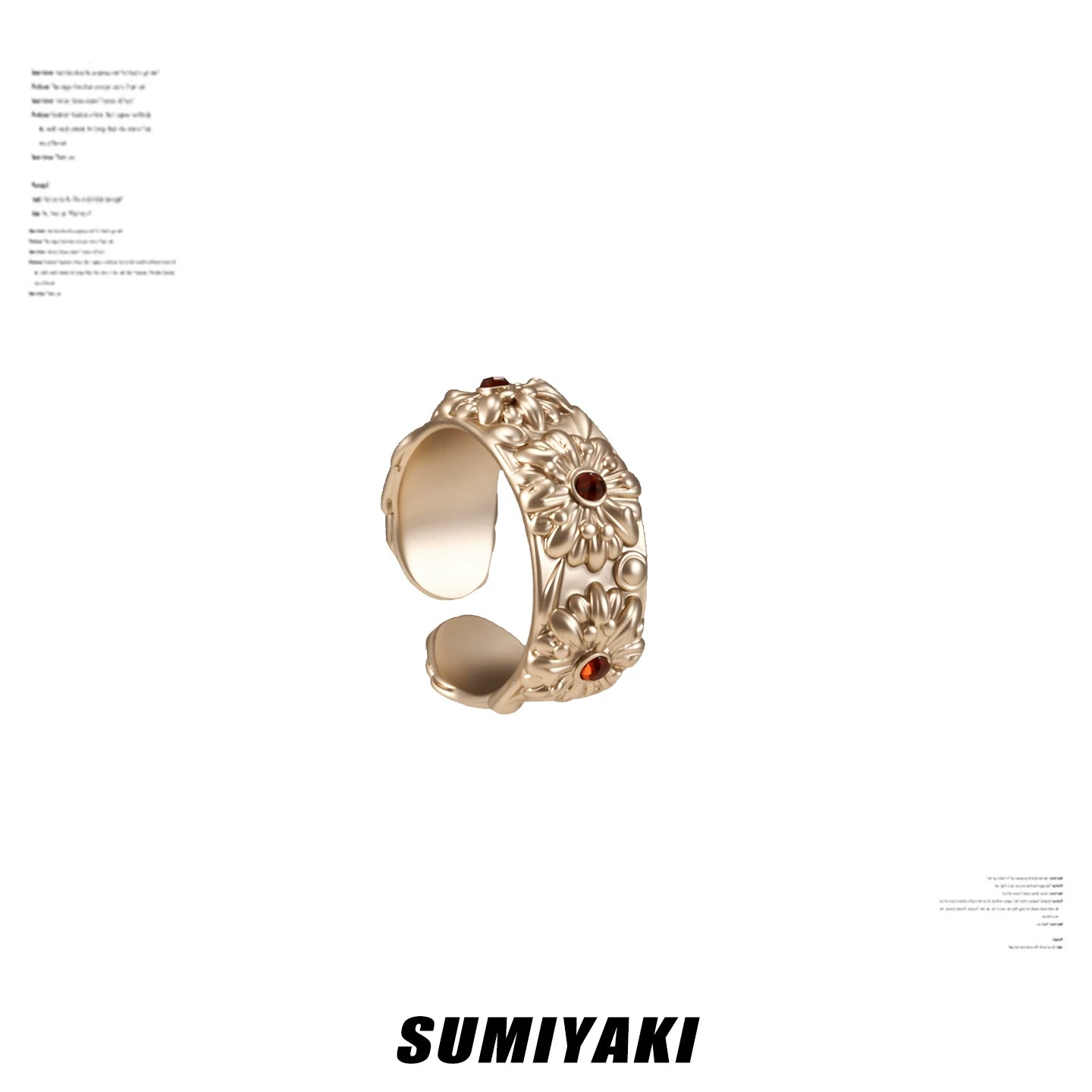 SUMIYAKI Vintage Daisy Adjustable Open Ring