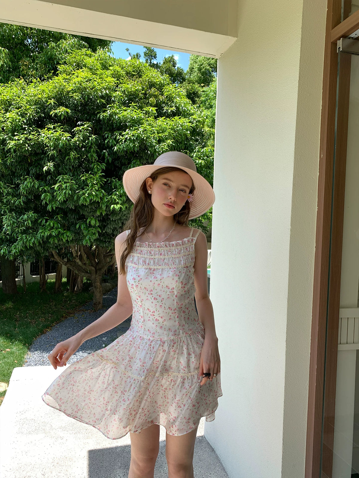 silvernorth lake Floral Lace A-Line Camisole Dress