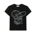 CIRCLECAGE Retro Graphic Print Fitted Short-Sleeve Tee