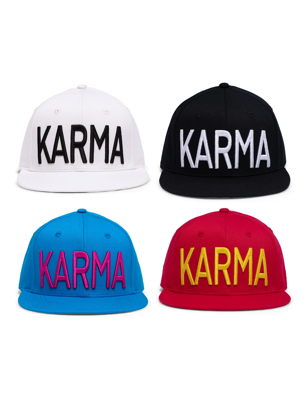 KARMANISTIC Embroidered Letter Flat-Brim Cap