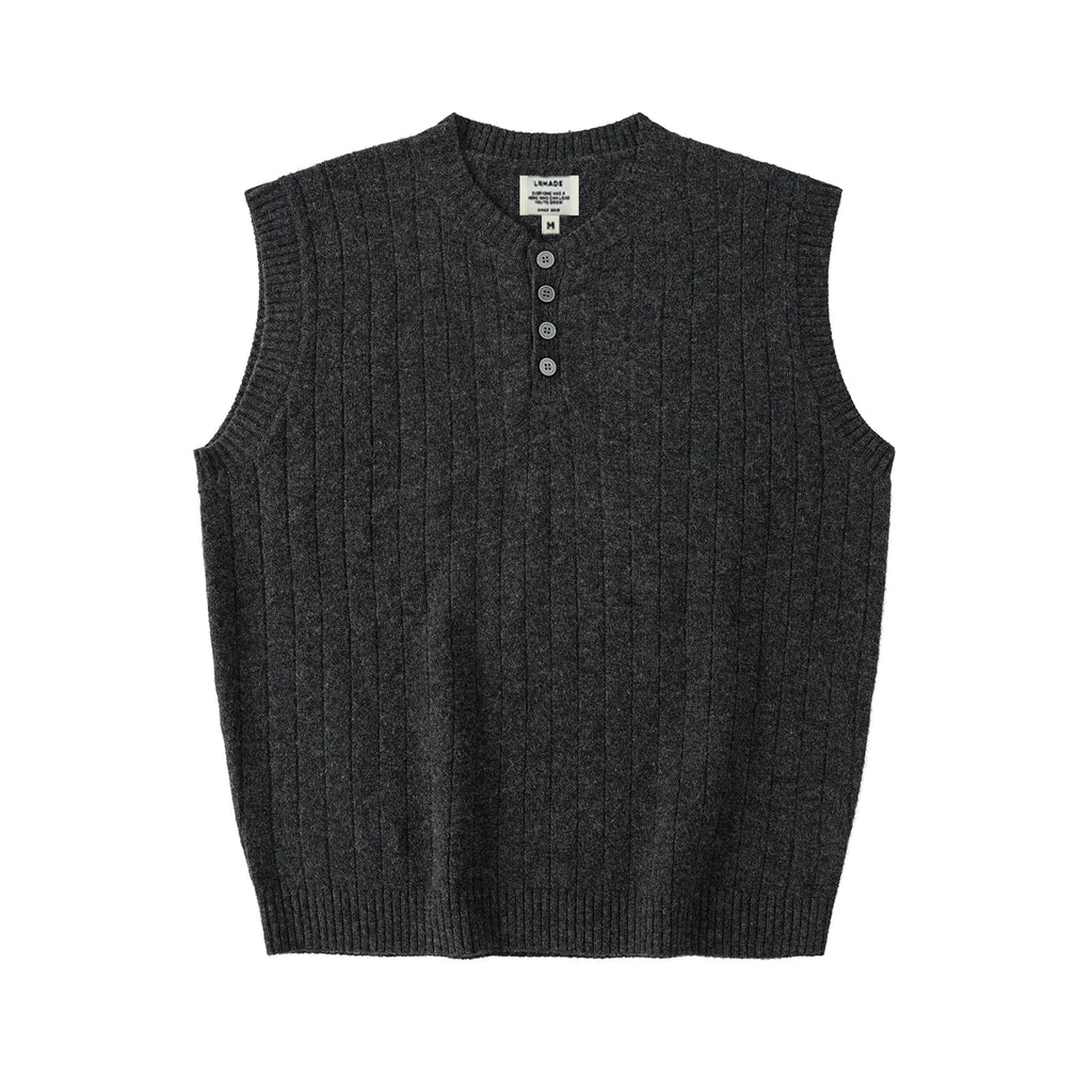 LR MADE Henley Neck 260g Warm Knit Vest