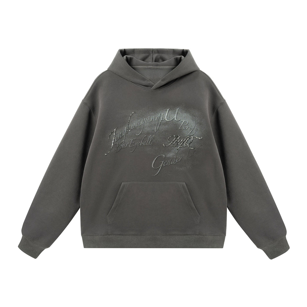 JHYQ Retro Letter Print Loose Casual Sweater