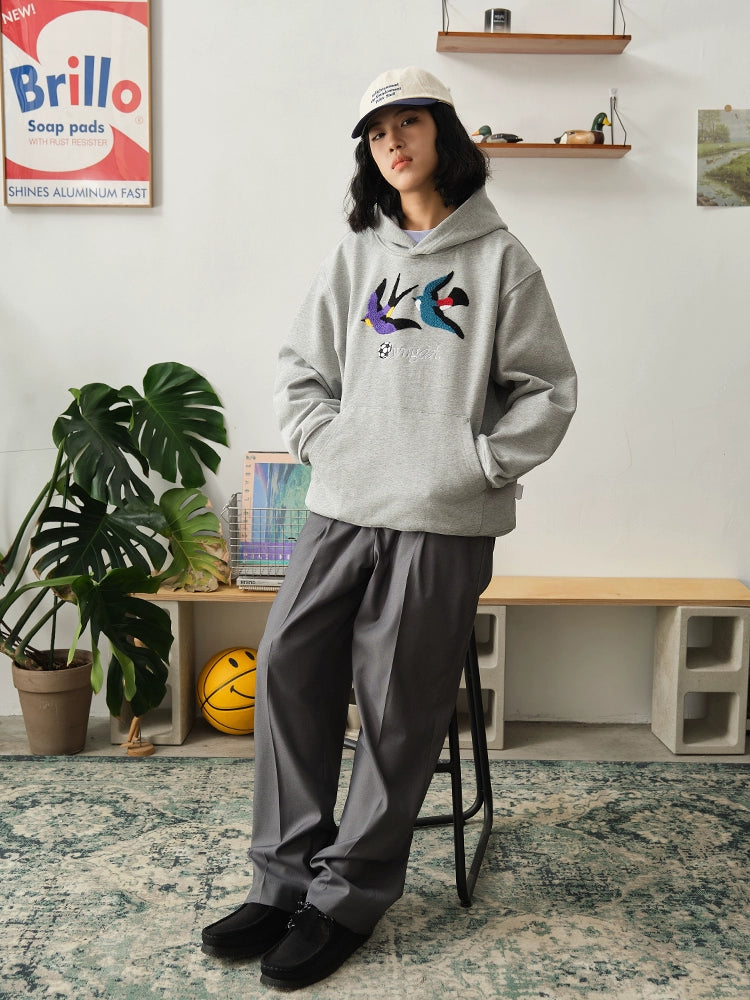 Battles Oolong Ball Double Bird Towel Embroidered Hooded Sweater