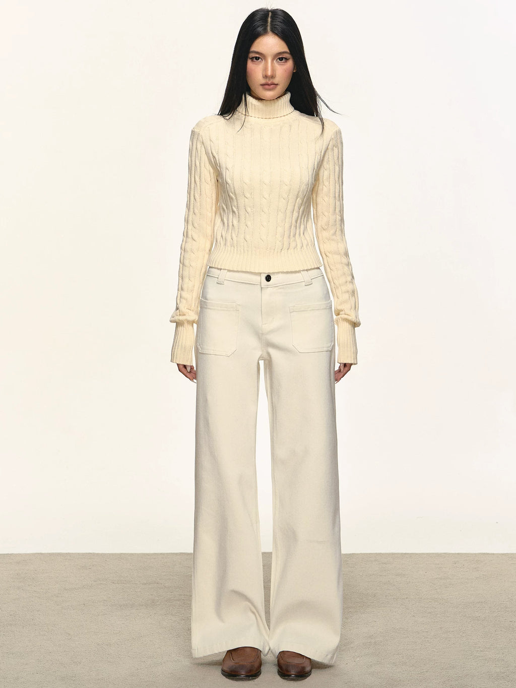 Anna Aneae Turtleneck Pit Strip Waist Sweater