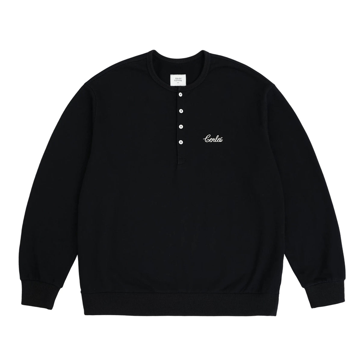 CENLES Embroidered Logo 250g Breathable Loose Sweatshirt