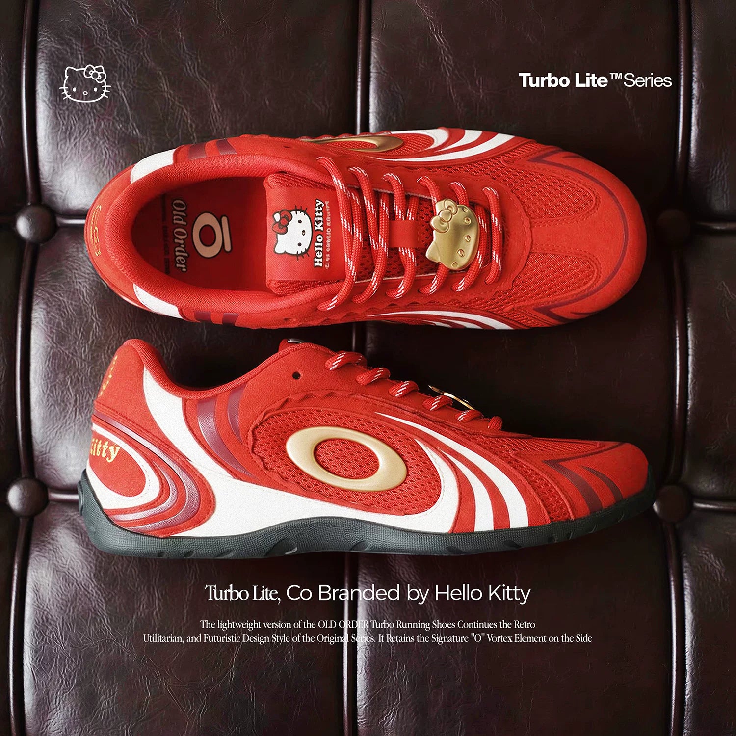 OLD ORDER Hello Kitty Red Suede Lace-Up Sneaker