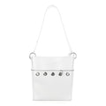 JANDRESS White PU Leather Zip-Top Bucket Bag - Crossbody Shoulder