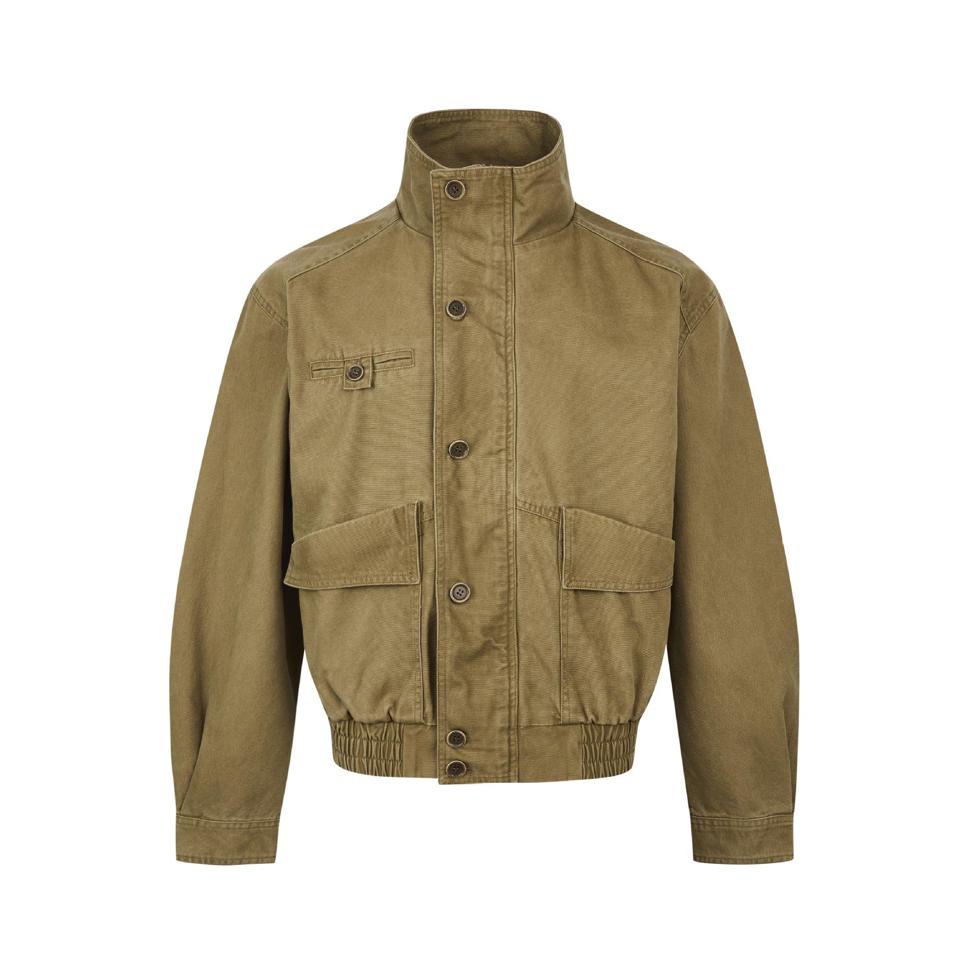 (Clearance) MADEEXTREME Vintage Turtleneck Neutral Loose Denim Jacket