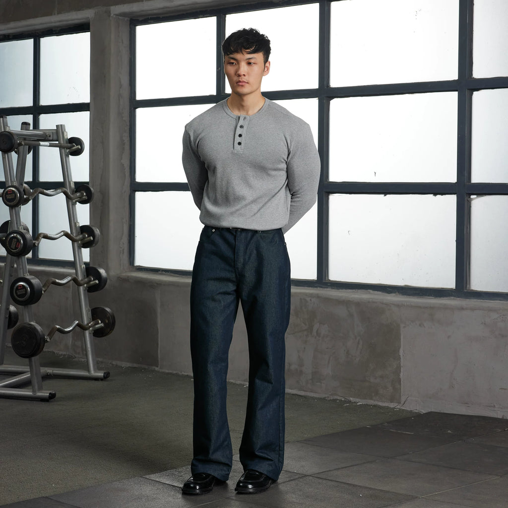 AFTERGLOW Soft Waffle Henry Neck Long Sleeve