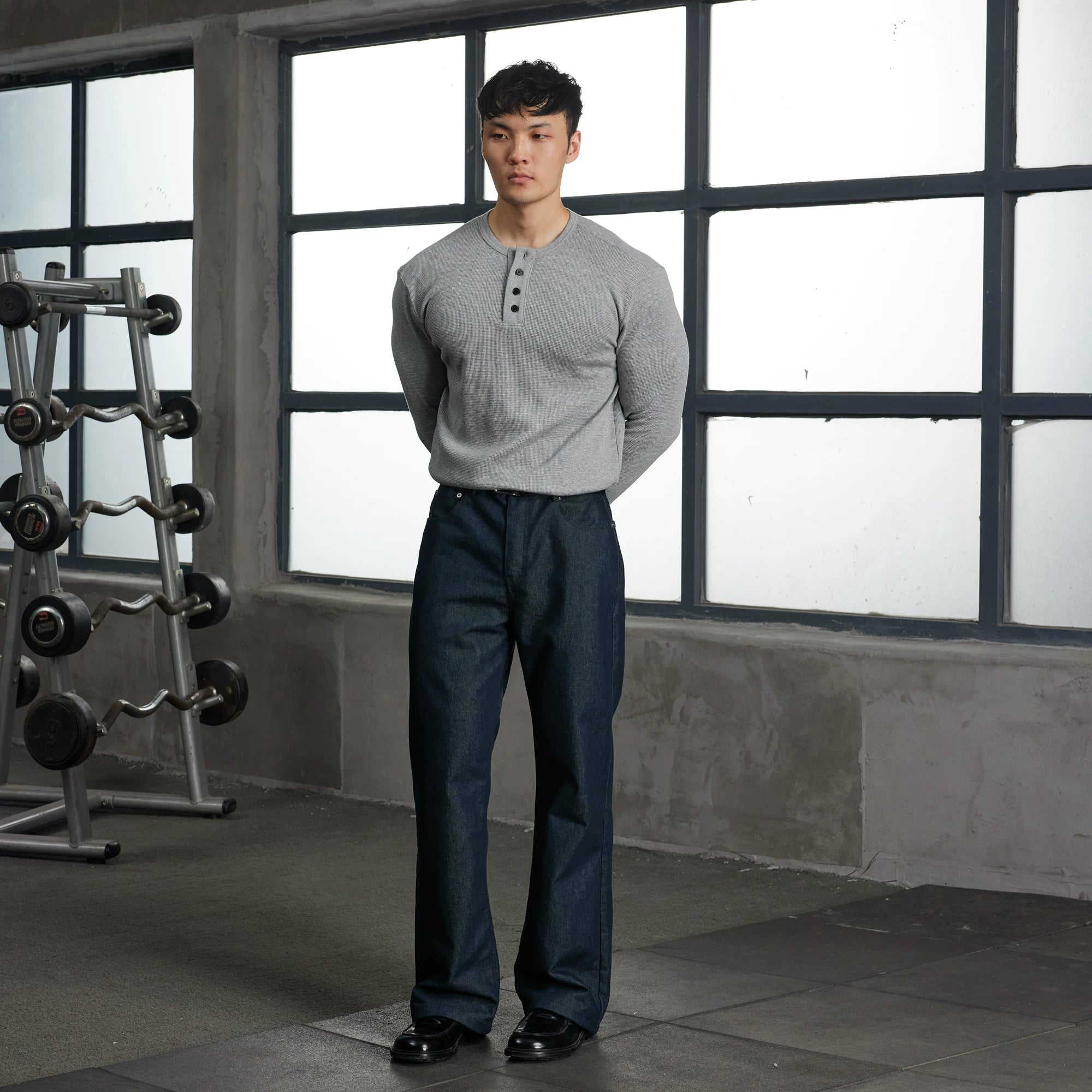 AFTERGLOW Soft Waffle Henry Neck Long Sleeve