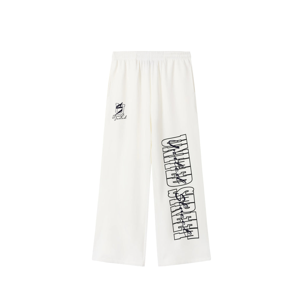 UNITED STREETZ US Letter 400g Breathable Loose Straight-Leg Sweatpants
