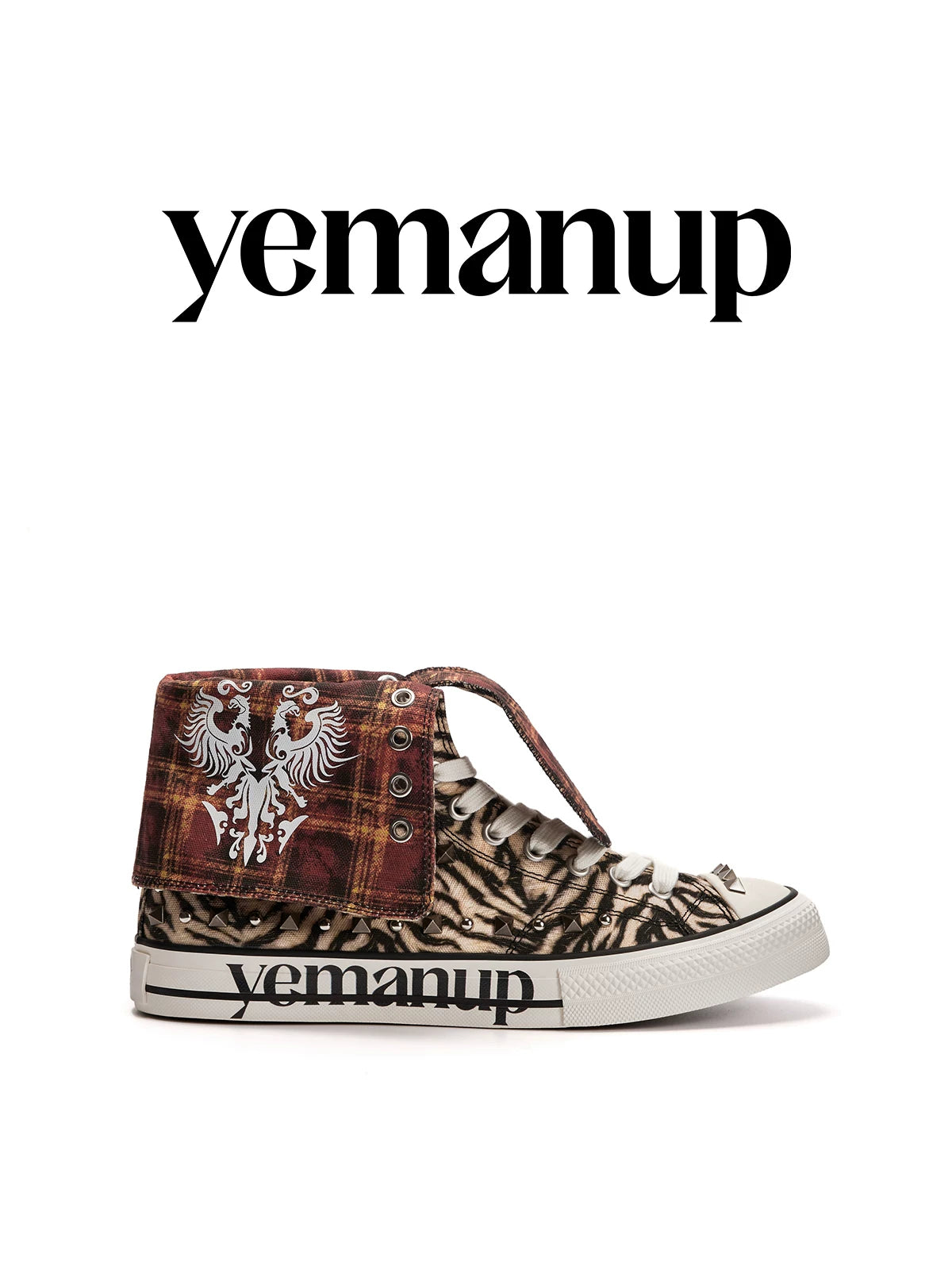 Yemanup Canvas High-Top Tiger Stripe Sneaker
