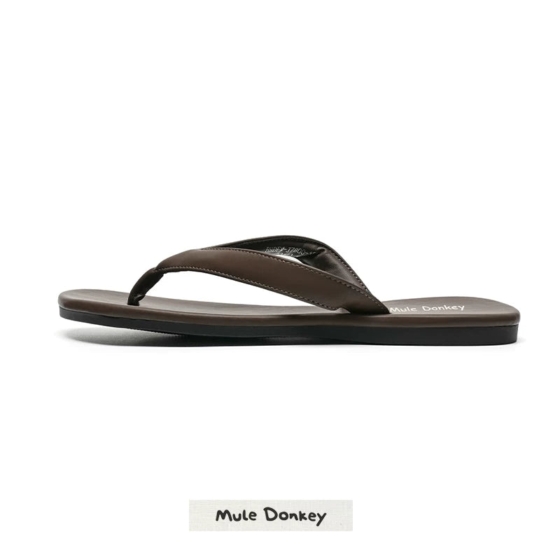 Donkey Leopard Print Outerwear Flip-flops