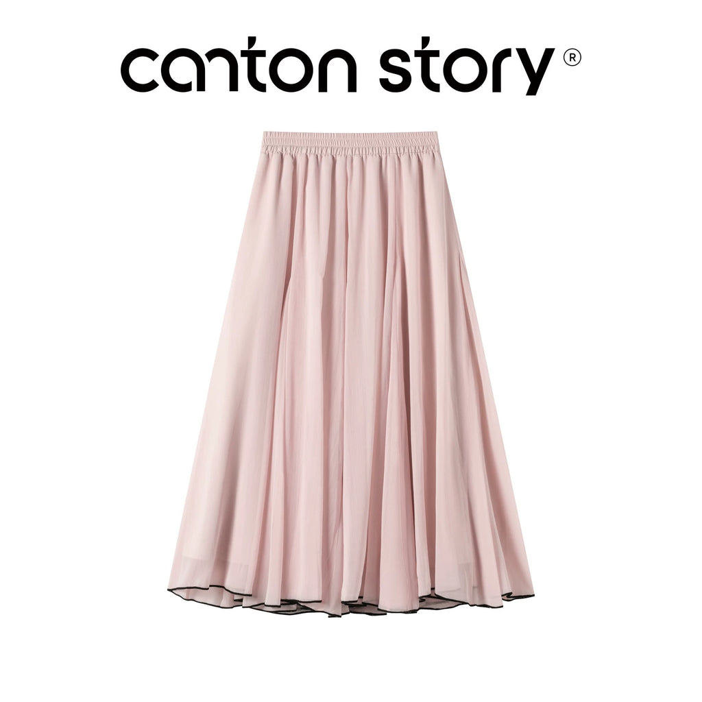 Cantonstory French V-Neck Lace Two-Piece Top Set