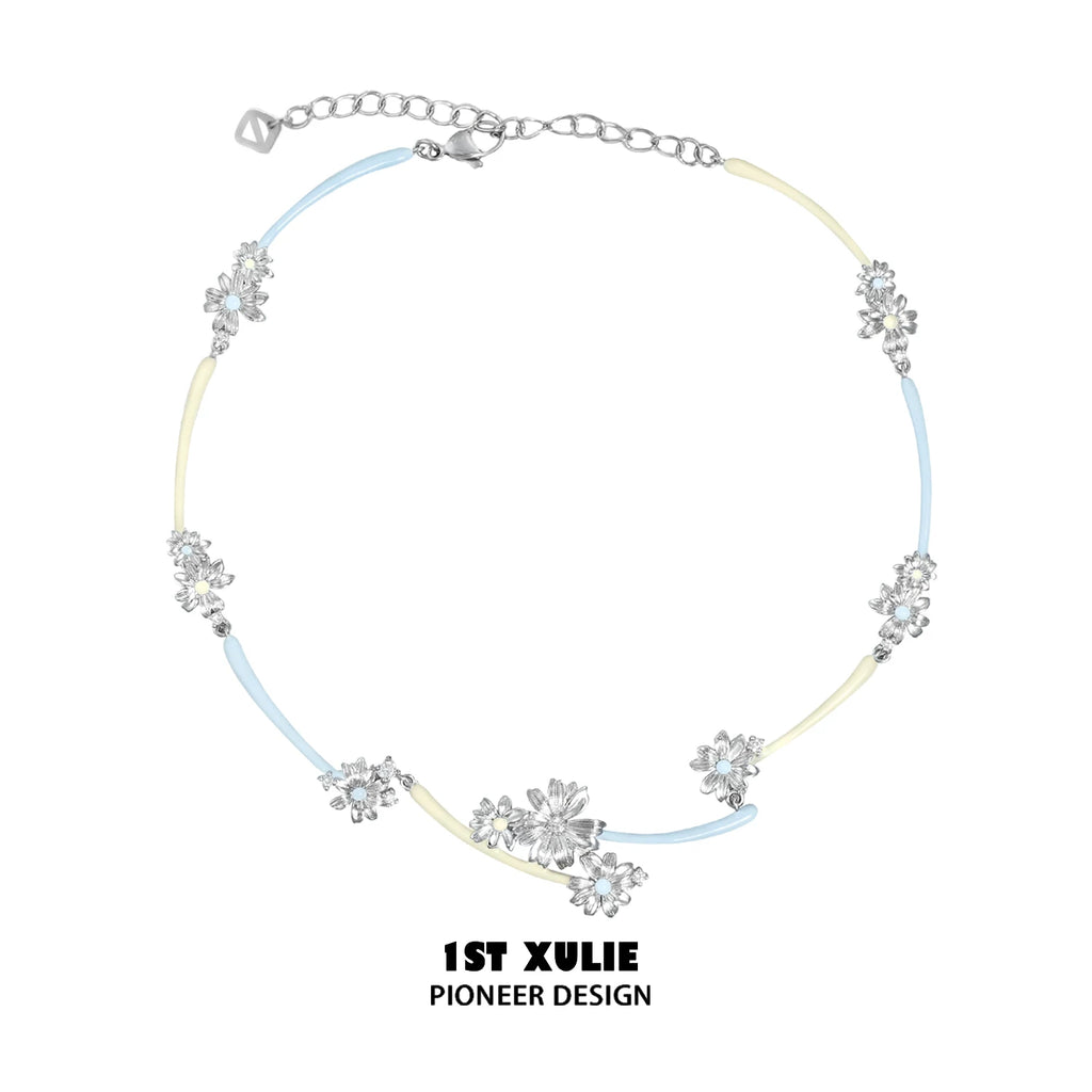 1ST XULIE Daisy Pendant Collarbone Necklace