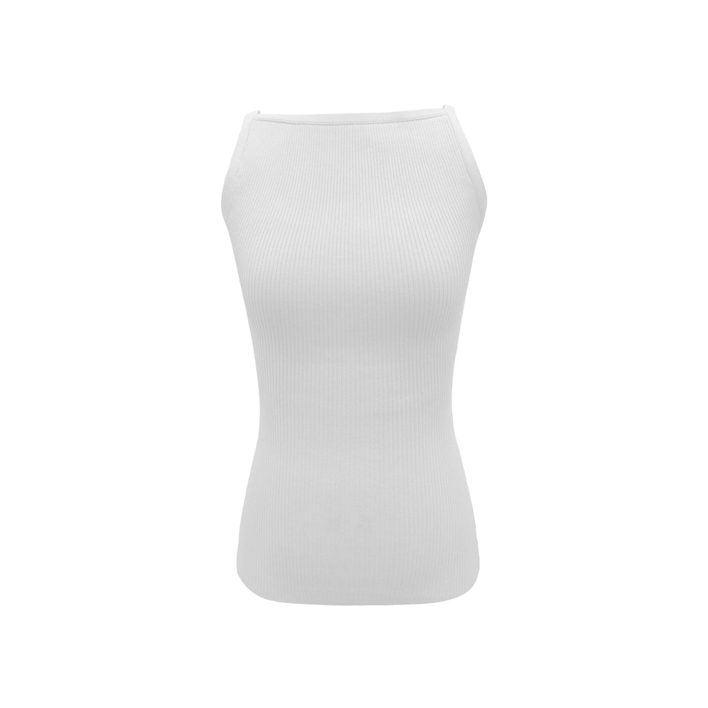 Veryrareme Lyocell Linen Ribbed Racerback Tank Top