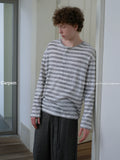 CARPEM Striped Relaxed Henley Long-Sleeve Tee