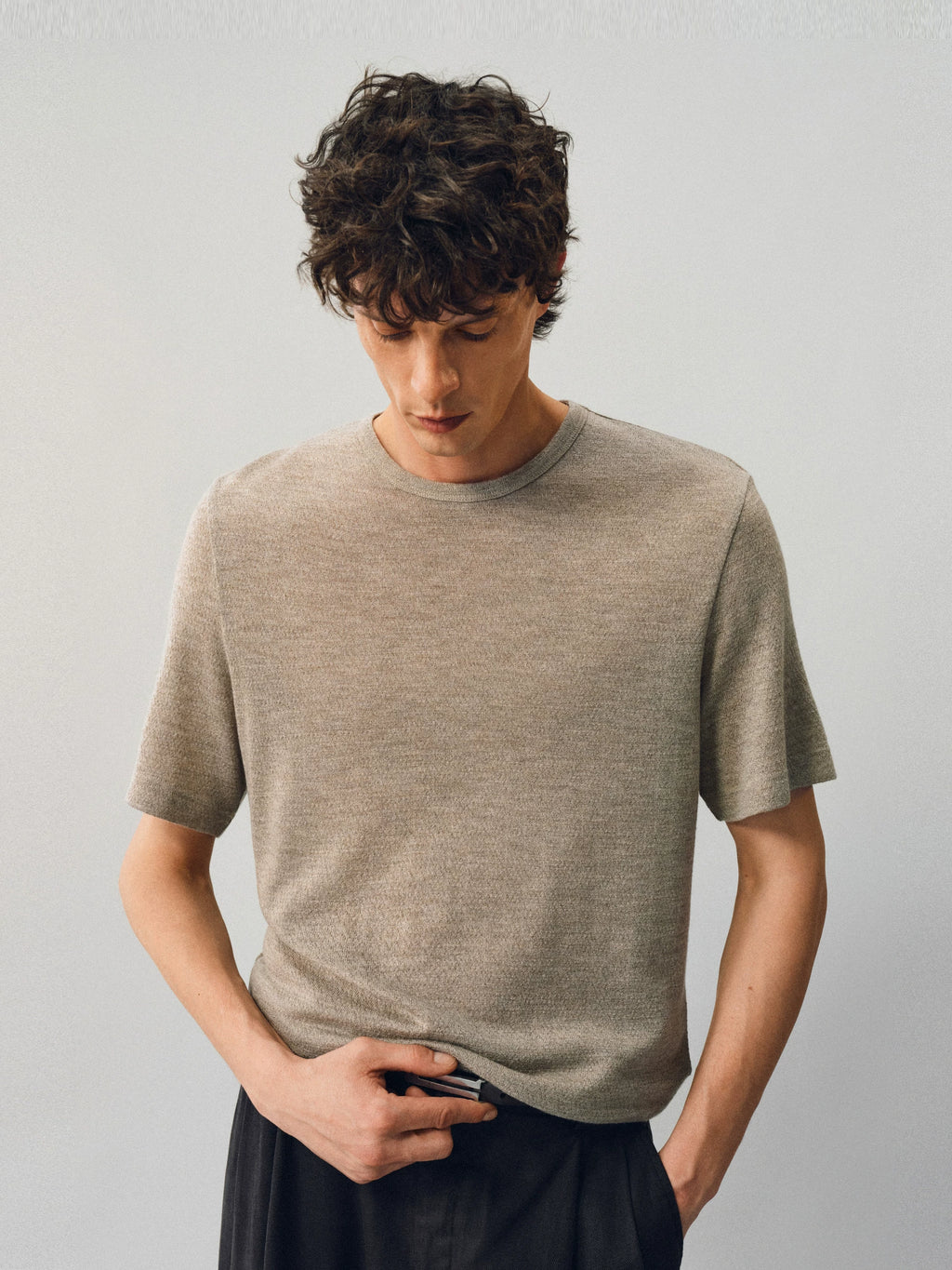 NONRADICAL Breathable Brushed Wool-Silk Crewneck Tee
