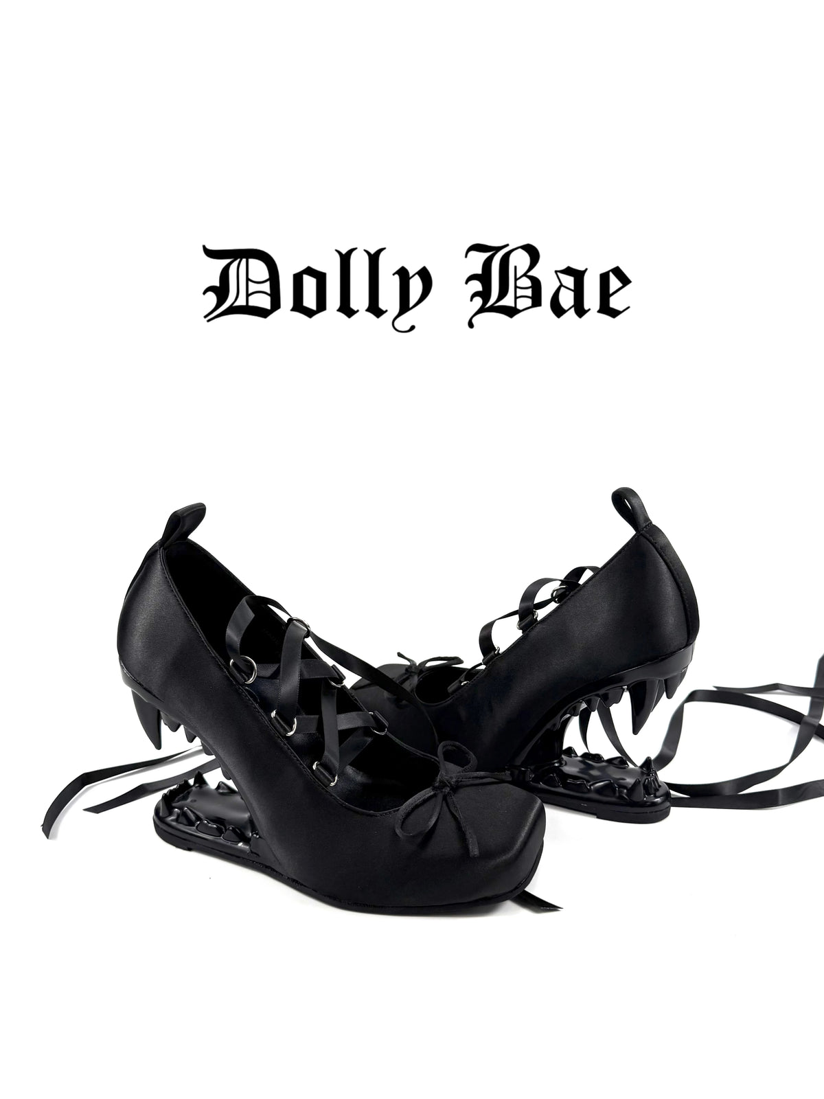 Dollybae Straps Square Head Satin Heels