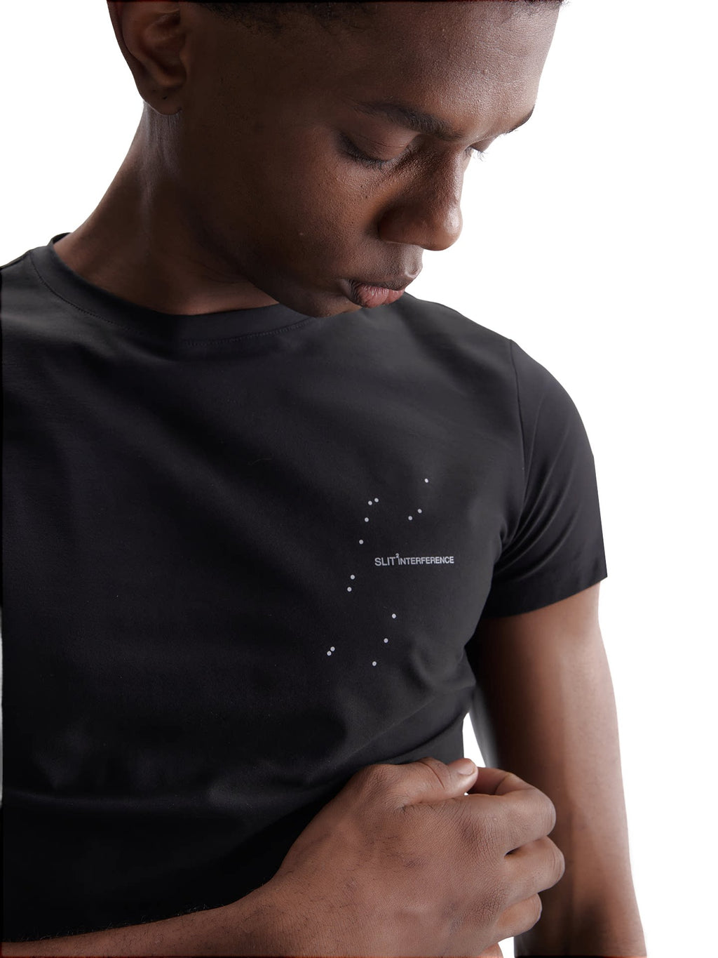 BEVAN UP Scattered Print 260g Breathable Slim Fit Cropped Tee