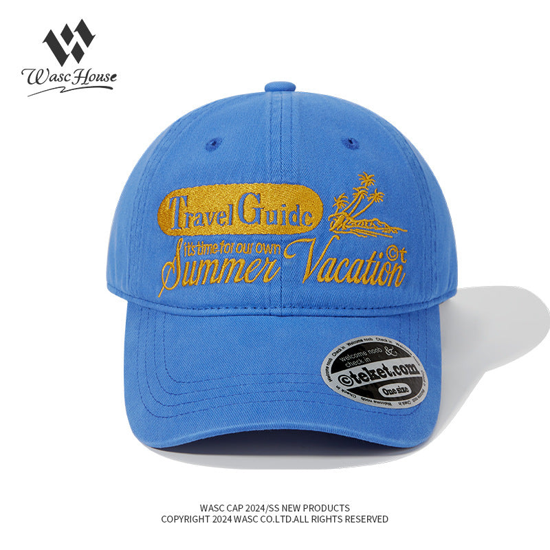 WASC Embroidered Color Block Cotton Baseball Cap