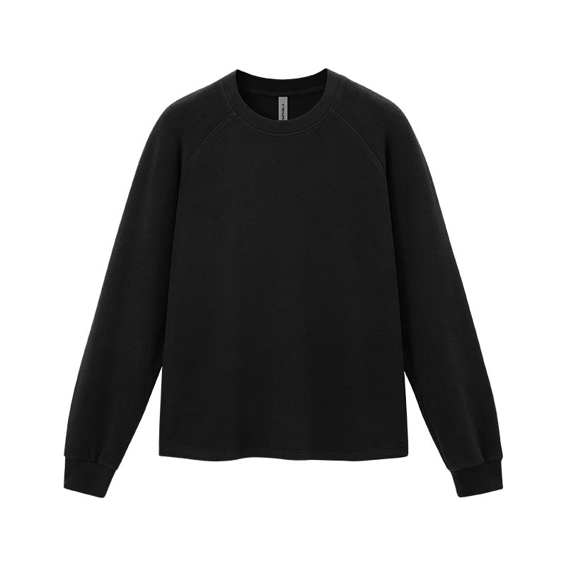 Inflation Warm Shoulders Loose Crew Neck Long Sleeves