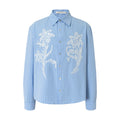YADcrew Striped Embroidered Relaxed Long-Sleeve Shirt