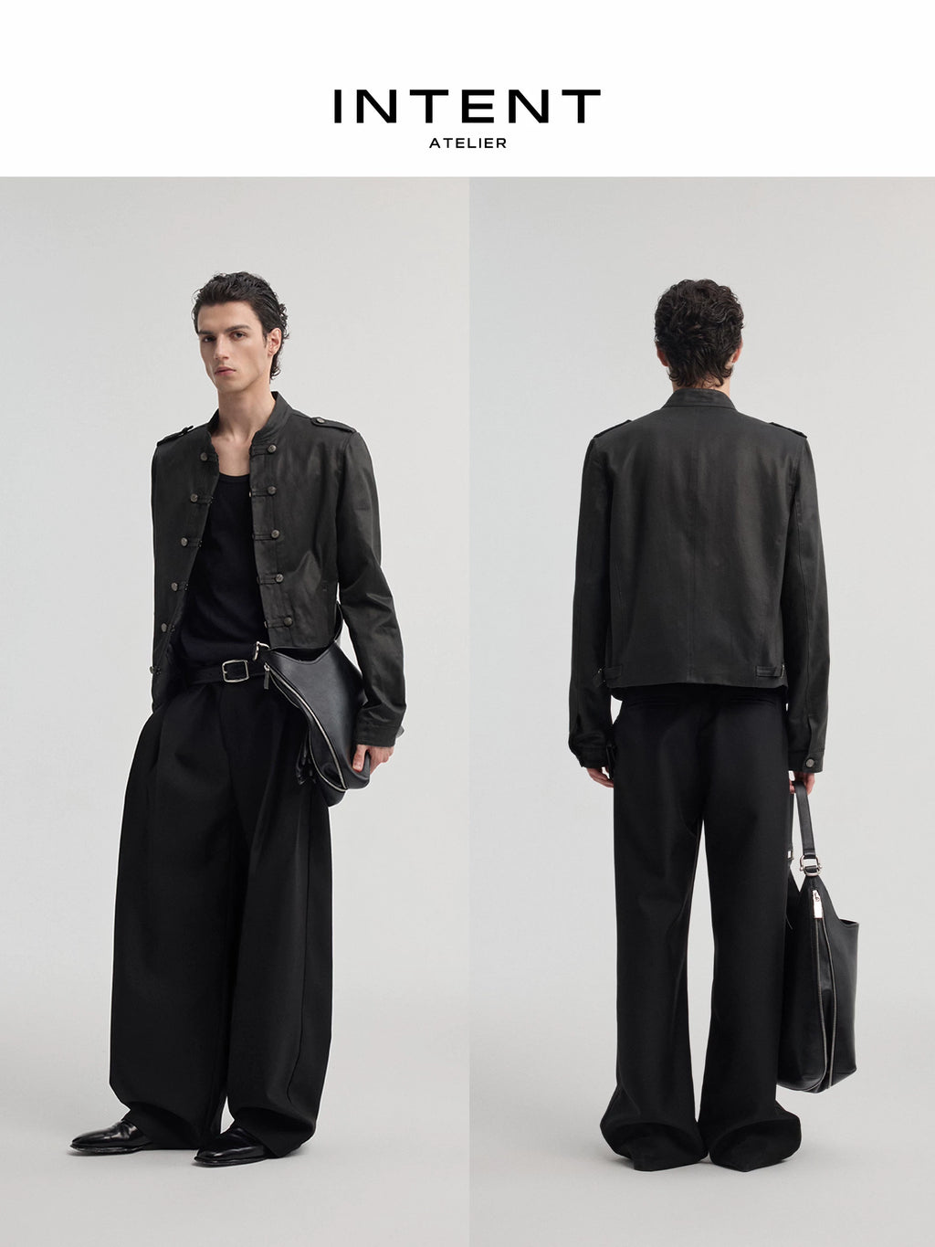 INTENT Matte Waxed Stand-Collar Regular-Fit Jacket