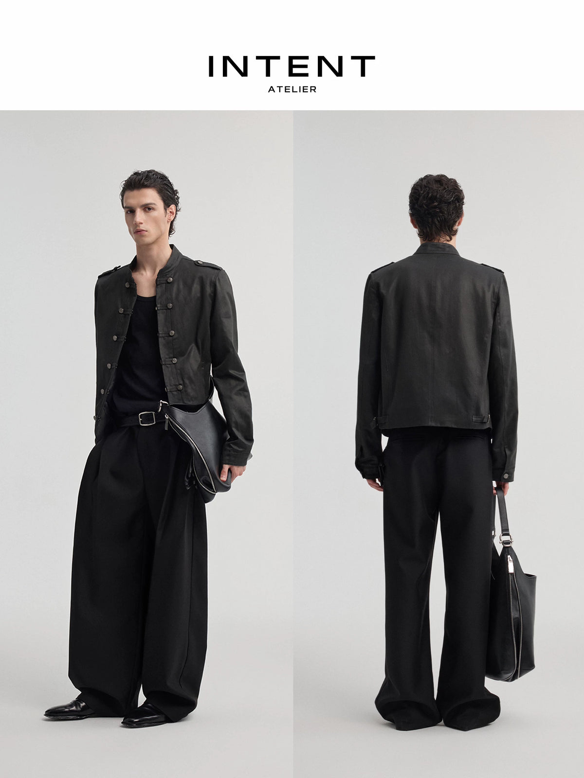 INTENT Matte Waxed Stand-Collar Regular-Fit Jacket
