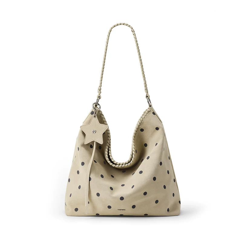 Mcmiko Suede Polka Dot Braided Shoulder Bag