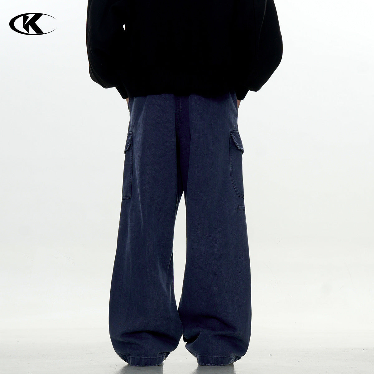 11KN pleated design multi-pocket micro-pull Pants