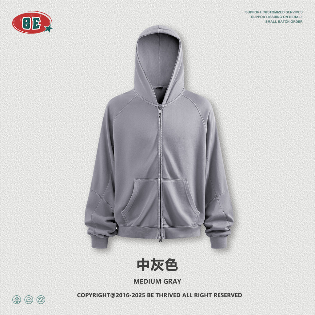 BE Short and Wide Version Spliced Zipper Sweater