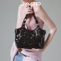 JACD Black Quilted Faux Leather Shoulder Bag - Magnetic Snap
