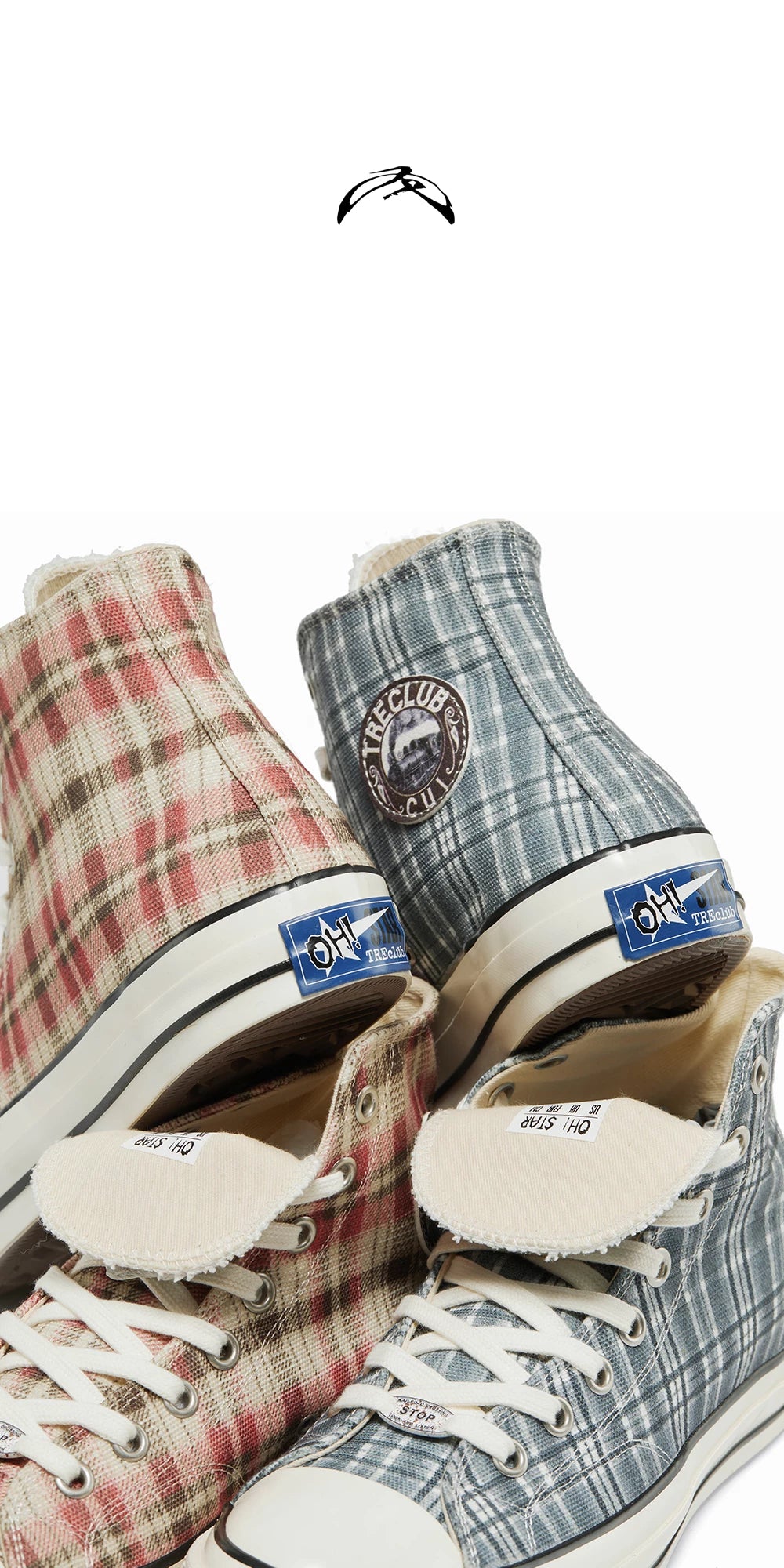 TREclub Checked Contrasting High-top Espadrilles