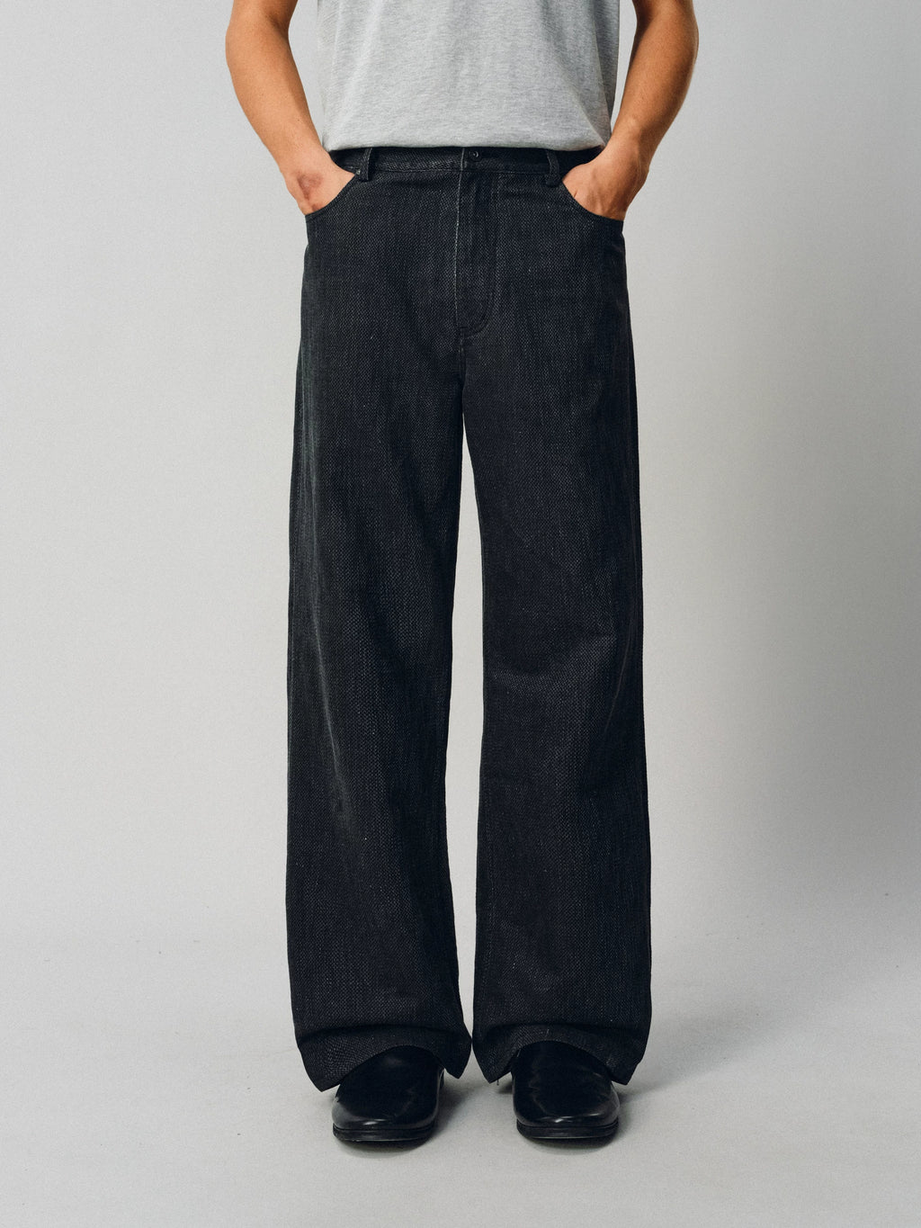 NONRADICAL Waxed Ramie-Blend Straight-Leg Washed Jeans